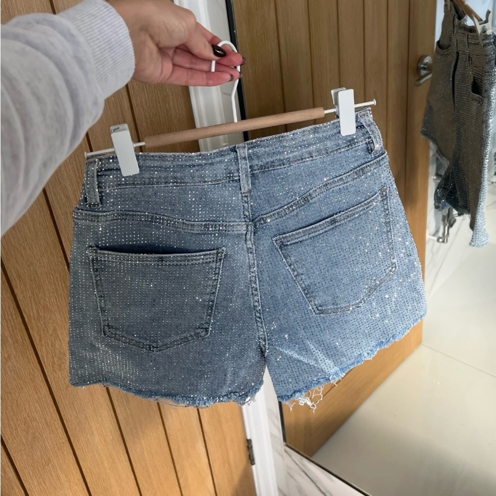 Stretchy sparkly Denim Shorts